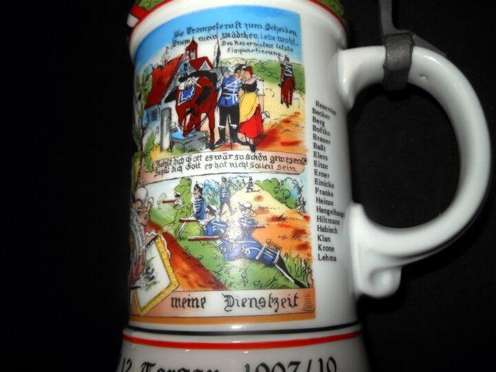 WW1 Imperial Prussian Army - REGIMENTAL STEIN - 12th HUSSARS CAVALRY - NAMED! - Image 12