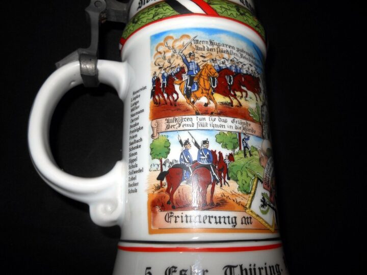 WW1 Imperial Prussian Army - REGIMENTAL STEIN - 12th HUSSARS CAVALRY - NAMED! - Image 13