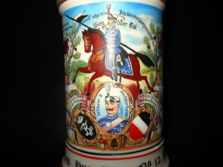 WW1 Imperial Prussian Army - REGIMENTAL STEIN - 12th HUSSARS CAVALRY - NAMED! - Image 14