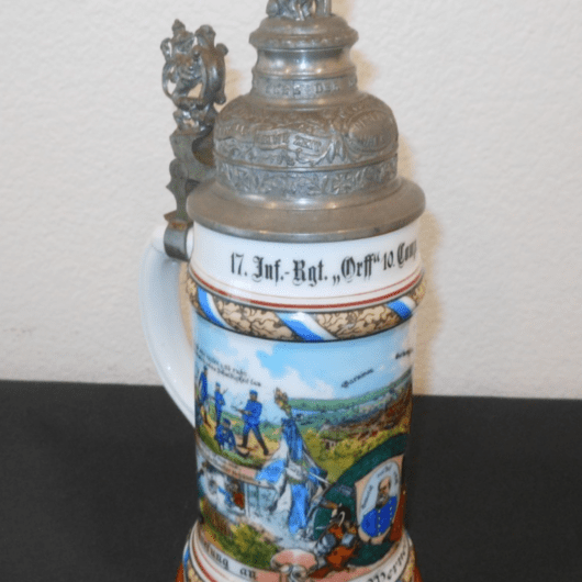 WW1 Imperial Prussian Army - REGIMENTAL STEIN - 17 INF RGT 10 COMP GERMERSHEIM