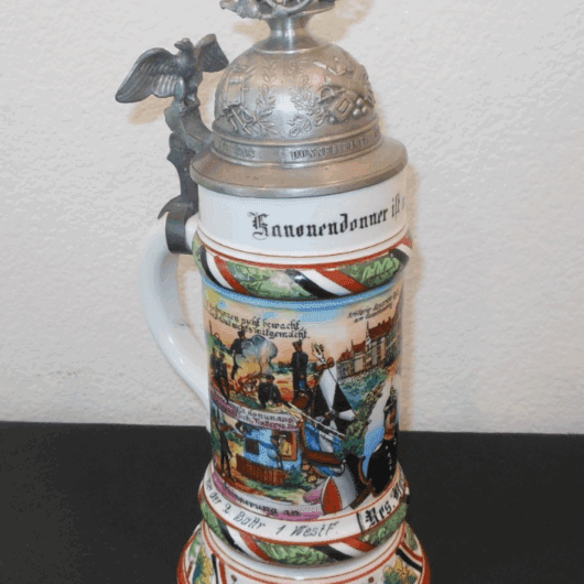 WW1 Imperial Prussian Army - REGIMENTAL STEIN - 2 BATTR.  FELDART. RGT. 7 WESEL