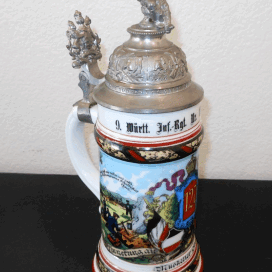 WW1 Imperial Prussian Army - REGIMENTAL STEIN - 9 WURTT INF RGT 127 4 COMP ULM
