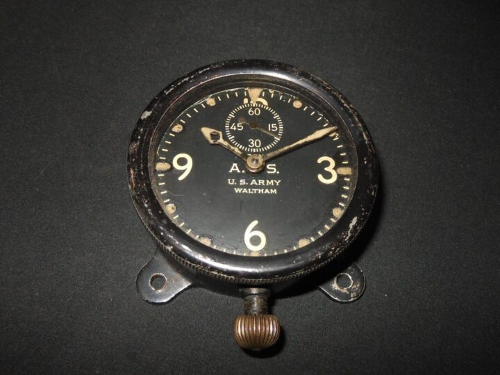 WW1 US Army Air Service Aircraft - WALTHAM XA 8-DAY COCKPIT CLOCK - RARE! - Image 3