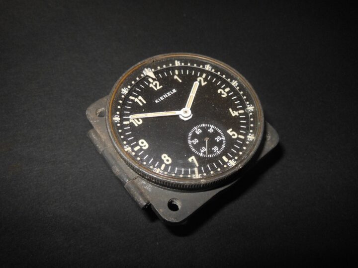 WW2 German Luftwaffe Aircraft - KIENZLE COCKPIT CLOCK - Ju88 Me110 Do17 - NICE!