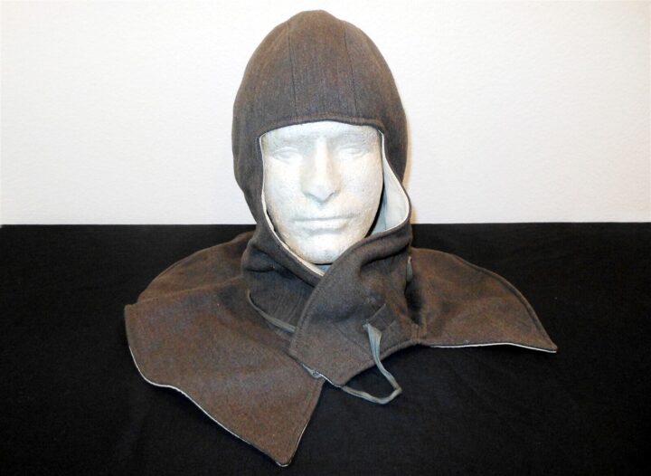 WW2 German Wehrmacht Kopfhaube - FIELD GREY / WHITE WINTER HOOD - VERY NICE! - Image 3