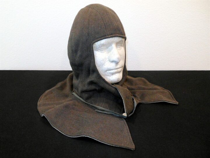 WW2 German Wehrmacht Kopfhaube - FIELD GREY / WHITE WINTER HOOD - VERY NICE!