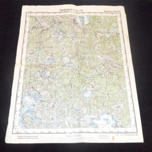 WW2 German Wehrmacht Sonderkarte - 1:100000 TOPOGRAPHICAL MAP - RUSSIA - RARE!