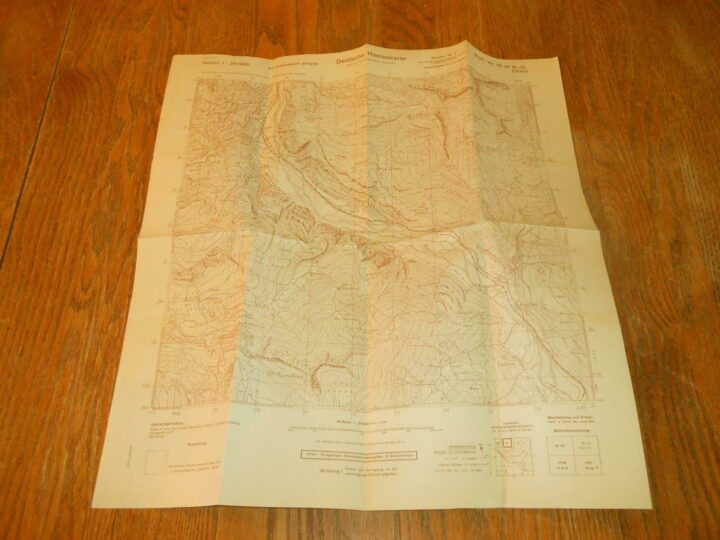 WW II German Army 1:25000 Landekarte - NAVIGATIONAL MAP - SWITZERLAND - NICE!