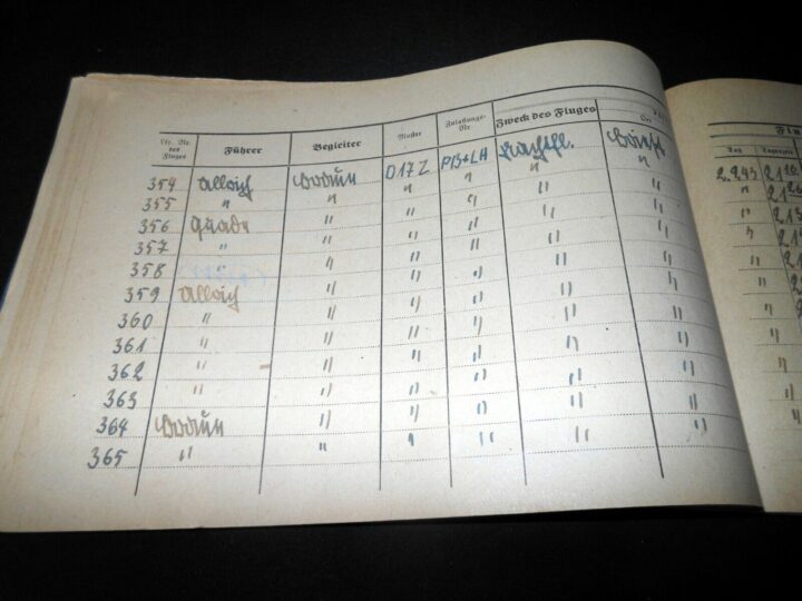 WW II German LW Flugbuch - FLIGHT LOG BOOK - Do17 BOMBER - SHOT DOWN BY P-51 ! - Image 15