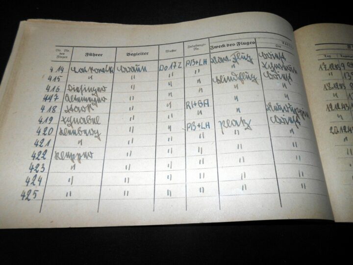 WW II German LW Flugbuch - FLIGHT LOG BOOK - Do17 BOMBER - SHOT DOWN BY P-51 ! - Image 18