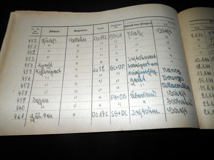 WW II German LW Flugbuch - FLIGHT LOG BOOK - Do17 BOMBER - SHOT DOWN BY P-51 ! - Image 19