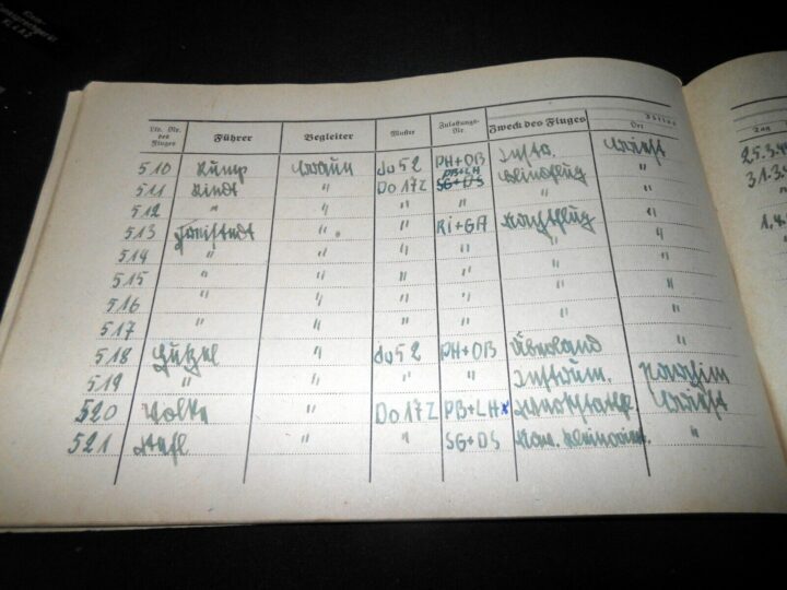 WW II German LW Flugbuch - FLIGHT LOG BOOK - Do17 BOMBER - SHOT DOWN BY P-51 ! - Image 22