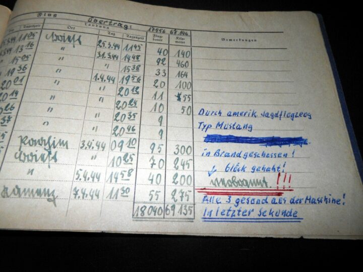 WW II German LW Flugbuch - FLIGHT LOG BOOK - Do17 BOMBER - SHOT DOWN BY P-51 ! - Image 23