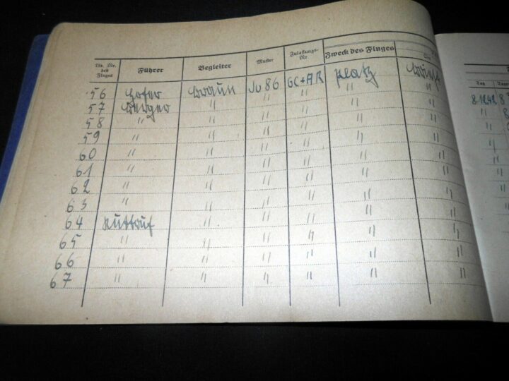 WW II German LW Flugbuch - FLIGHT LOG BOOK - Do17 BOMBER - SHOT DOWN BY P-51 ! - Image 6