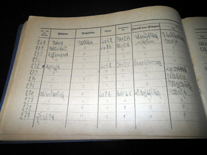 WW II German LW Flugbuch - FLIGHT LOG BOOK - Do17 BOMBER - SHOT DOWN BY P-51 ! - Image 10