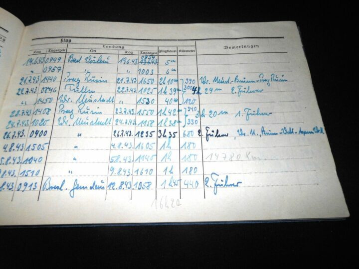 WW II German LW Flugbuch - FLIGHT LOG BOOK - Ju86 Do17 Ju52 Ju88 - KG76 - NICE! - Image 12