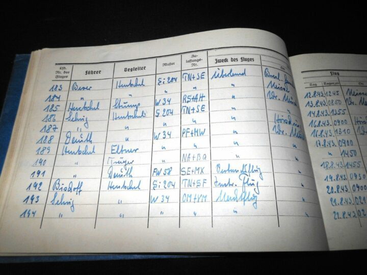 WW II German LW Flugbuch - FLIGHT LOG BOOK - Ju86 Do17 Ju52 Ju88 - KG76 - NICE! - Image 13