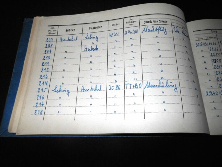 WW II German LW Flugbuch - FLIGHT LOG BOOK - Ju86 Do17 Ju52 Ju88 - KG76 - NICE! - Image 14