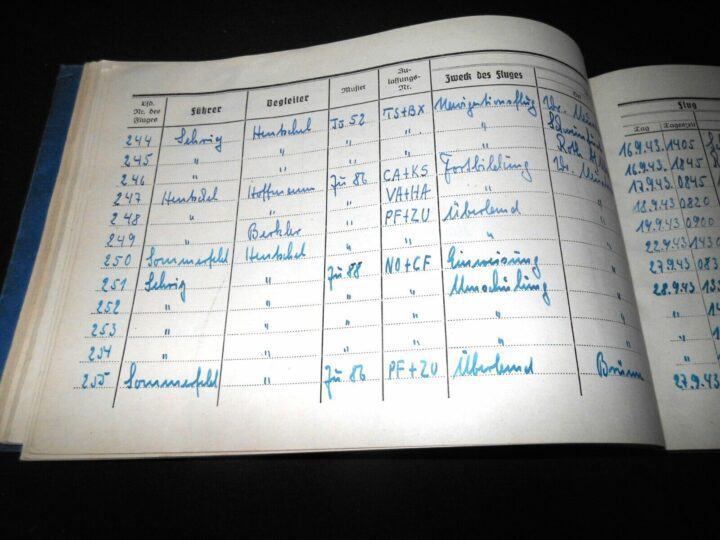 WW II German LW Flugbuch - FLIGHT LOG BOOK - Ju86 Do17 Ju52 Ju88 - KG76 - NICE! - Image 15