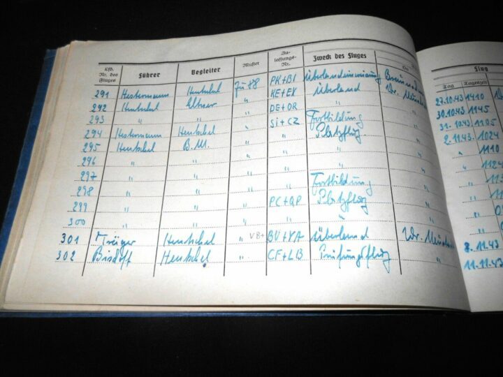 WW II German LW Flugbuch - FLIGHT LOG BOOK - Ju86 Do17 Ju52 Ju88 - KG76 - NICE! - Image 18