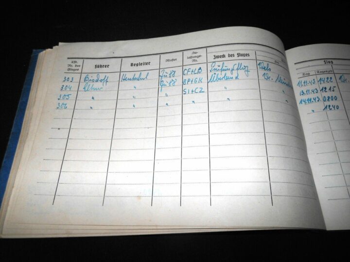 WW II German LW Flugbuch - FLIGHT LOG BOOK - Ju86 Do17 Ju52 Ju88 - KG76 - NICE! - Image 20