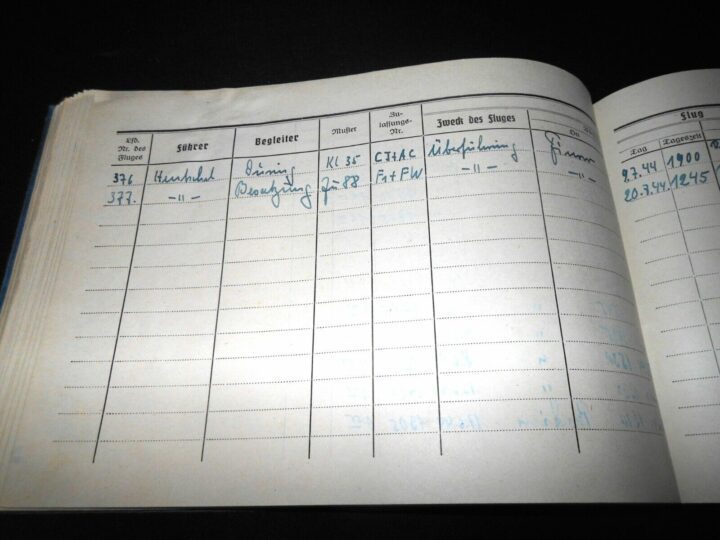 WW II German LW Flugbuch - FLIGHT LOG BOOK - Ju86 Do17 Ju52 Ju88 - KG76 - NICE! - Image 24