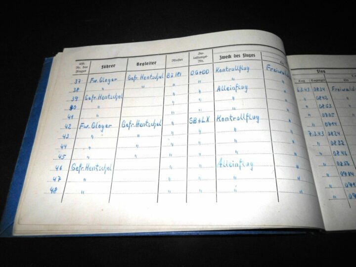 WW II German LW Flugbuch - FLIGHT LOG BOOK - Ju86 Do17 Ju52 Ju88 - KG76 - NICE! - Image 4