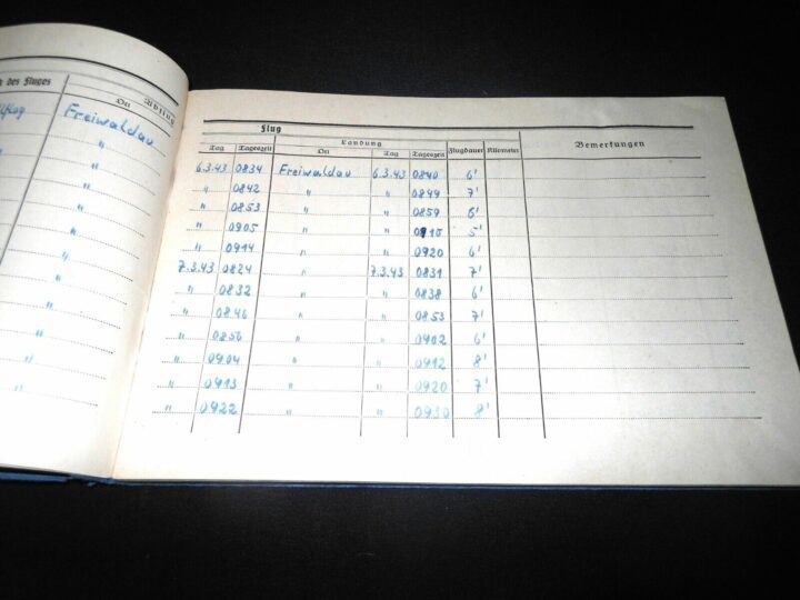 WW II German LW Flugbuch - FLIGHT LOG BOOK - Ju86 Do17 Ju52 Ju88 - KG76 - NICE! - Image 5