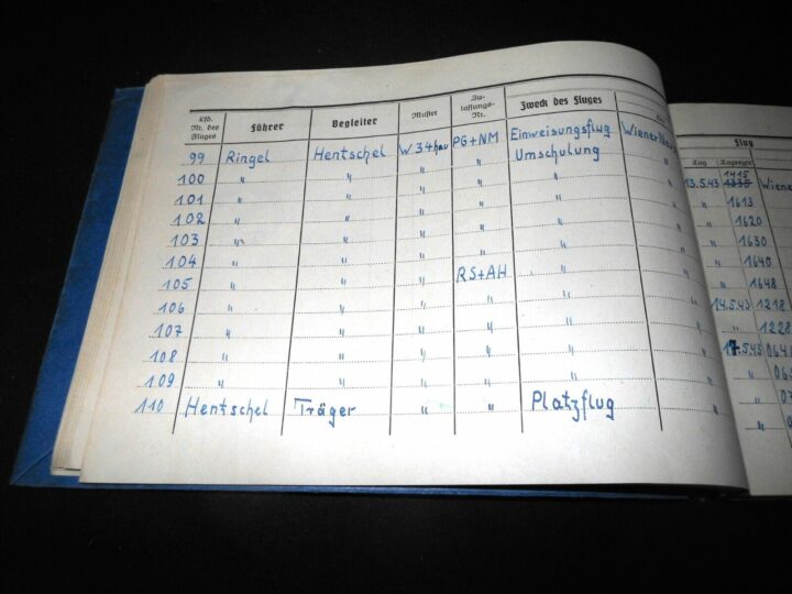 WW II German LW Flugbuch - FLIGHT LOG BOOK - Ju86 Do17 Ju52 Ju88 - KG76 - NICE! - Image 7