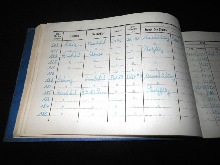 WW II German LW Flugbuch - FLIGHT LOG BOOK - Ju86 Do17 Ju52 Ju88 - KG76 - NICE! - Image 8