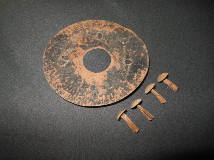 WW1 Imperial Prussian Army - PICKELHAUBE HELMET SPIKE MOUNTING PLATE #1 - NICE! - Image 4