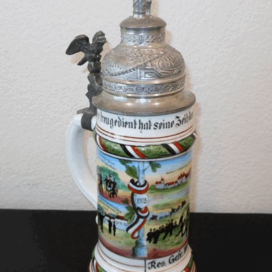 WW1 Imperial Prussian Army - REGIMENTAL STEIN - 5. COMP. FAS. REGT. WEISBADEN