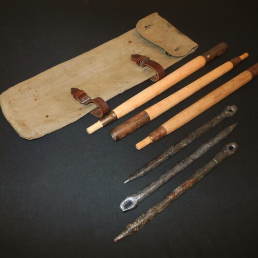 WW1 Prussian Heer Zeltausrüstung - TENT POLE & PIN CARRY BAG W/CONTENTS - NICE!