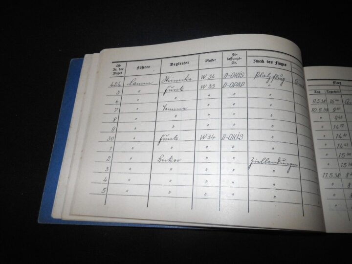 WW2 German Luftwaffe Flugbuch - FLIGHT LOG BOOK #2 - FLIGHT INSTRUCTOR - RARE! - Image 7