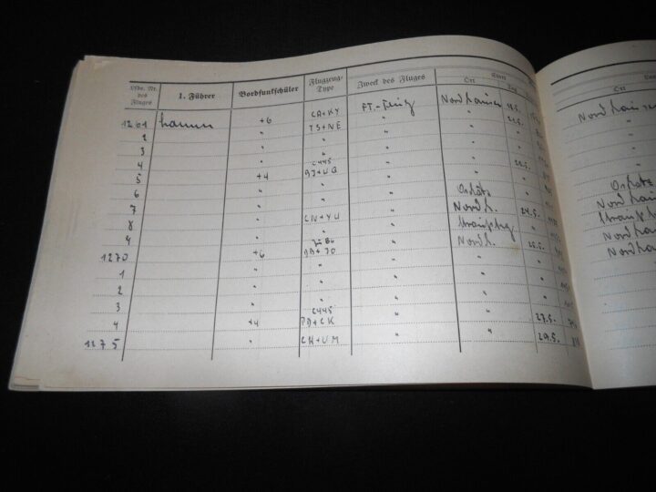 WW2 German Luftwaffe Flugbuch - FLIGHT LOG BOOK #4 - FLIGHT INSTRUCTOR - RARE! - Image 11