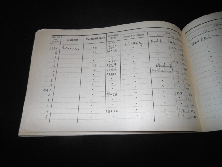 WW2 German Luftwaffe Flugbuch - FLIGHT LOG BOOK #4 - FLIGHT INSTRUCTOR - RARE! - Image 12