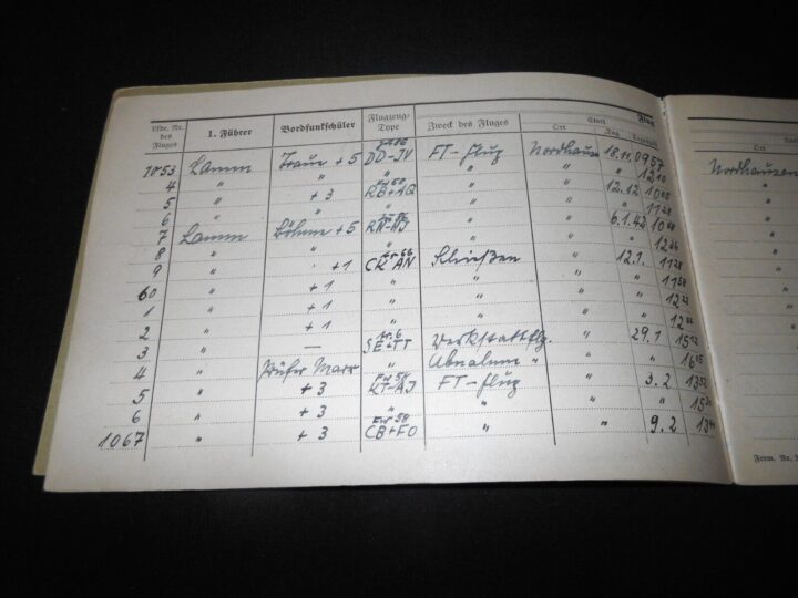 WW2 German Luftwaffe Flugbuch - FLIGHT LOG BOOK #4 - FLIGHT INSTRUCTOR - RARE! - Image 5