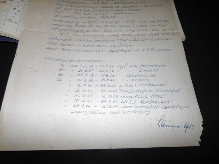 WW2 German Luftwaffe Flugbuch - FLIGHT LOG BOOK #5 - FLIGHT INSTRUCTOR - RARE! - Image 12