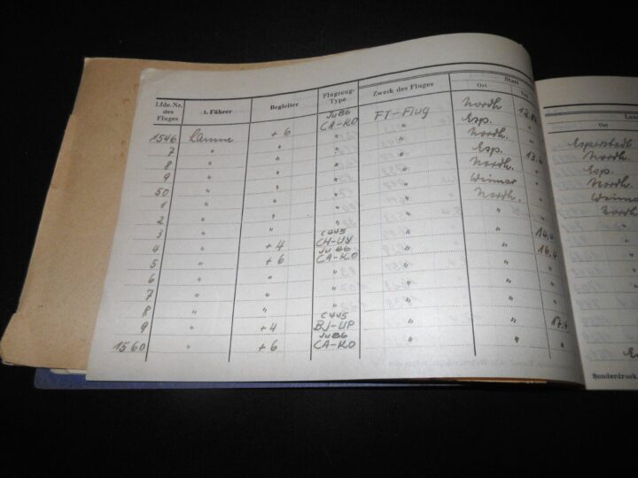 WW2 German Luftwaffe Flugbuch - FLIGHT LOG BOOK #5 - FLIGHT INSTRUCTOR - RARE! - Image 13