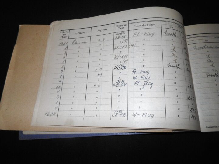 WW2 German Luftwaffe Flugbuch - FLIGHT LOG BOOK #5 - FLIGHT INSTRUCTOR - RARE! - Image 15