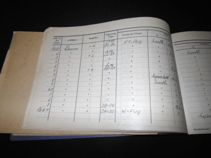 WW2 German Luftwaffe Flugbuch - FLIGHT LOG BOOK #5 - FLIGHT INSTRUCTOR - RARE! - Image 16