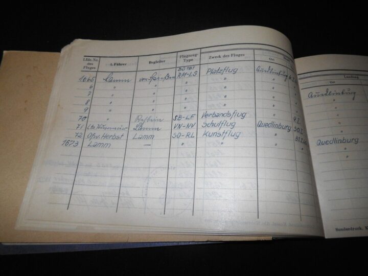 WW2 German Luftwaffe Flugbuch - FLIGHT LOG BOOK #5 - FLIGHT INSTRUCTOR - RARE! - Image 17