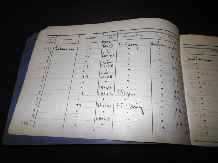 WW2 German Luftwaffe Flugbuch - FLIGHT LOG BOOK #5 - FLIGHT INSTRUCTOR - RARE! - Image 5