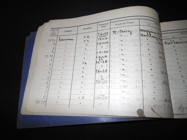 WW2 German Luftwaffe Flugbuch - FLIGHT LOG BOOK #5 - FLIGHT INSTRUCTOR - RARE! - Image 6