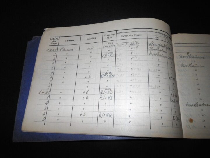 WW2 German Luftwaffe Flugbuch - FLIGHT LOG BOOK #5 - FLIGHT INSTRUCTOR - RARE! - Image 7