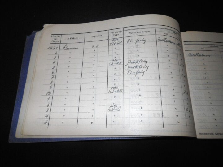 WW2 German Luftwaffe Flugbuch - FLIGHT LOG BOOK #5 - FLIGHT INSTRUCTOR - RARE! - Image 8