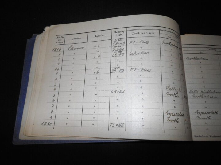 WW2 German Luftwaffe Flugbuch - FLIGHT LOG BOOK #5 - FLIGHT INSTRUCTOR - RARE! - Image 9