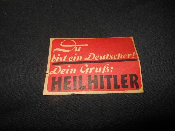 WW2 German Wehrmacht - PROPAGANDA STICKER / STAMP USED IN FRANCE - INTERESTING! - Image 3