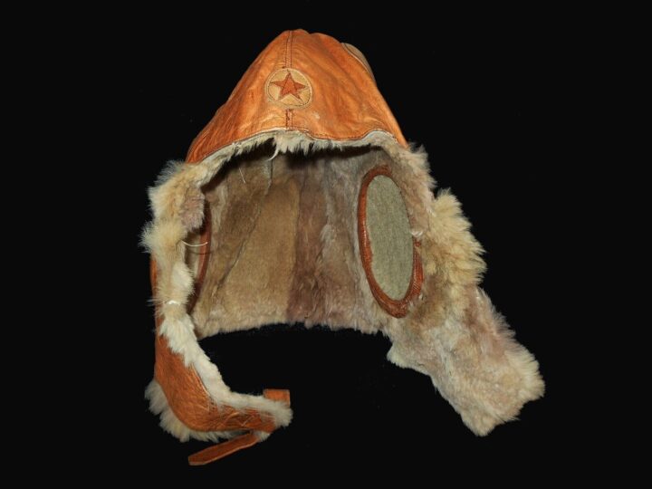 WW2 Imperial Japanese Army - WINTER LEATHER & FUR PILOT FLIGHT HELMET - NICE! - Image 13