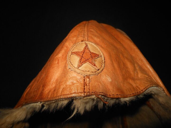 WW2 Imperial Japanese Army - WINTER LEATHER & FUR PILOT FLIGHT HELMET - NICE! - Image 14